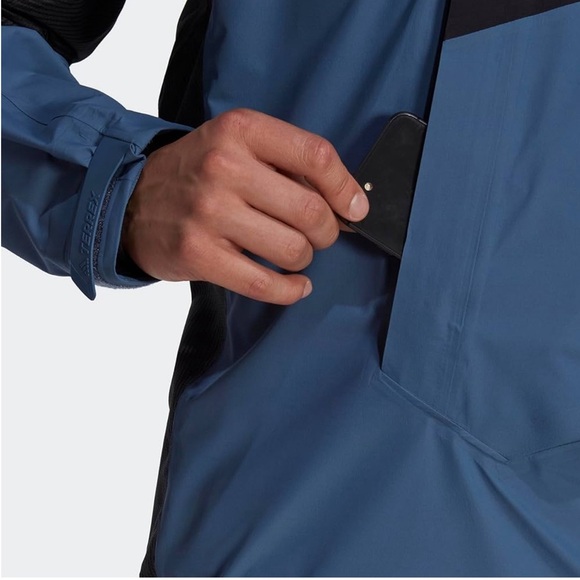 Adidas Men's TERREX Techrock RAIN.RDY Climbing Anorak Black/Wonste Size Medium - Picture 6 of 17